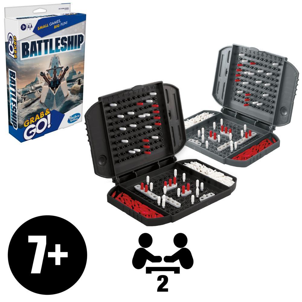 Battleship Grab and Go Game for Ages 7 and Up, Portable Game for 2 Players, Travel Game