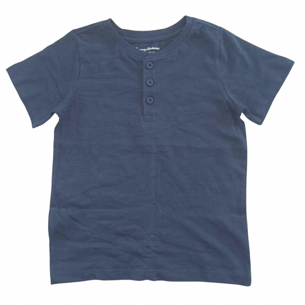Boys Cotton T-Shirt - Navy Buttons