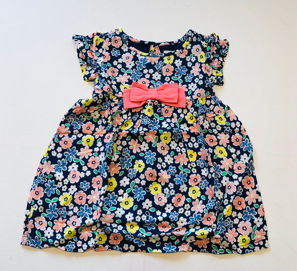 Baby Girl Navy Floral Bow Dress