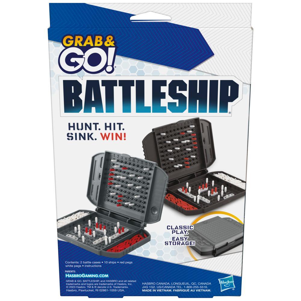 Battleship Grab and Go Game for Ages 7 and Up, Portable Game for 2 Players, Travel Game