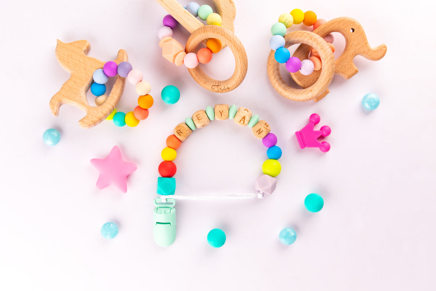 Nin Toxic Baby Teether and Rattles. Handcrafted in Sri Lanka.