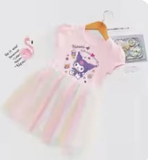 Kuromi Tulle Dress - Pink & White