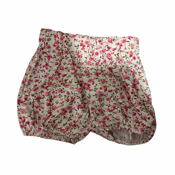 Baby Cotton Shorts - Floral Pink Printed