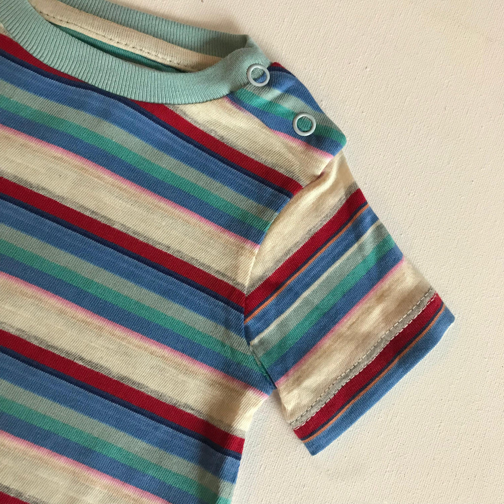Boys Cotton T-Shirt - Blue & White Stripes