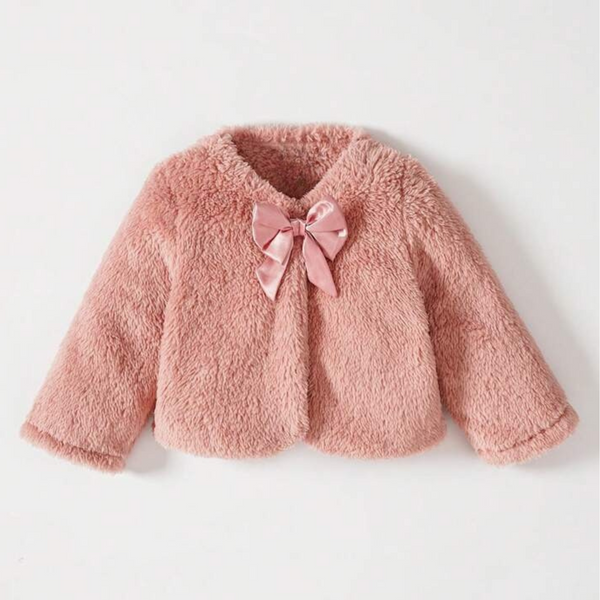 Baby Crop Fur Coat in Pink