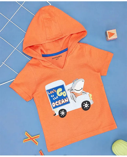 Baby Boys Cotton Hoody T-Shirt - Let’s Go To The Ocean