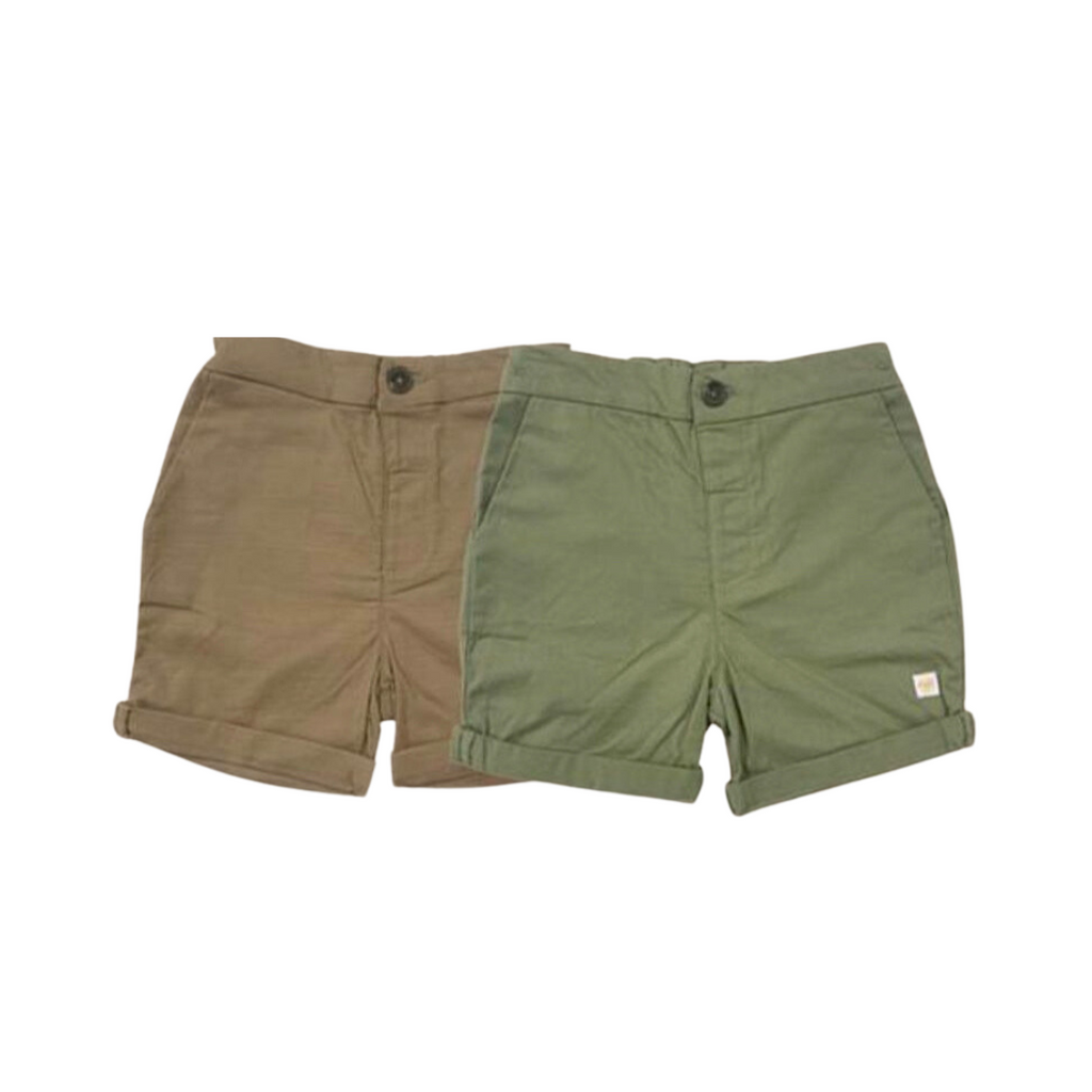 Kids Woven Shorts - Brown & Green Options