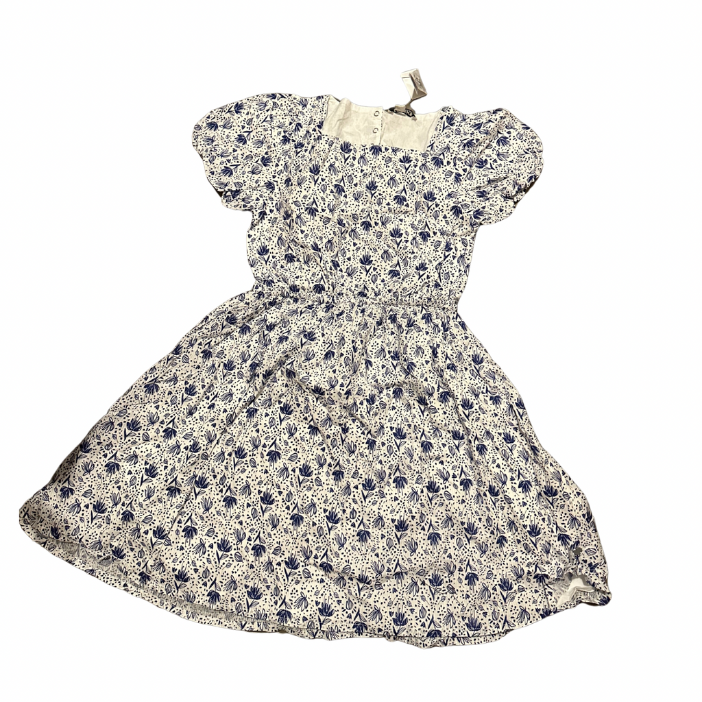 Girls Floral Blue Dress