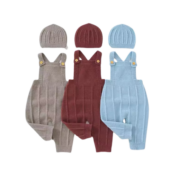 Baby Boy Fancy Jumpsuit + Cap Set