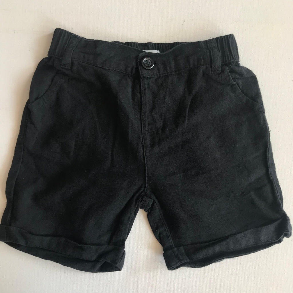 Baby Boy Cotton Shorts - Black