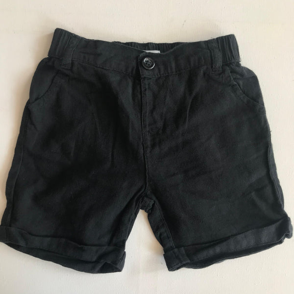 Baby Boy Cotton Shorts - Black