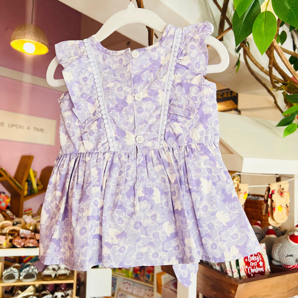 Baby Girl Purple Floral Summer Top with Shorts