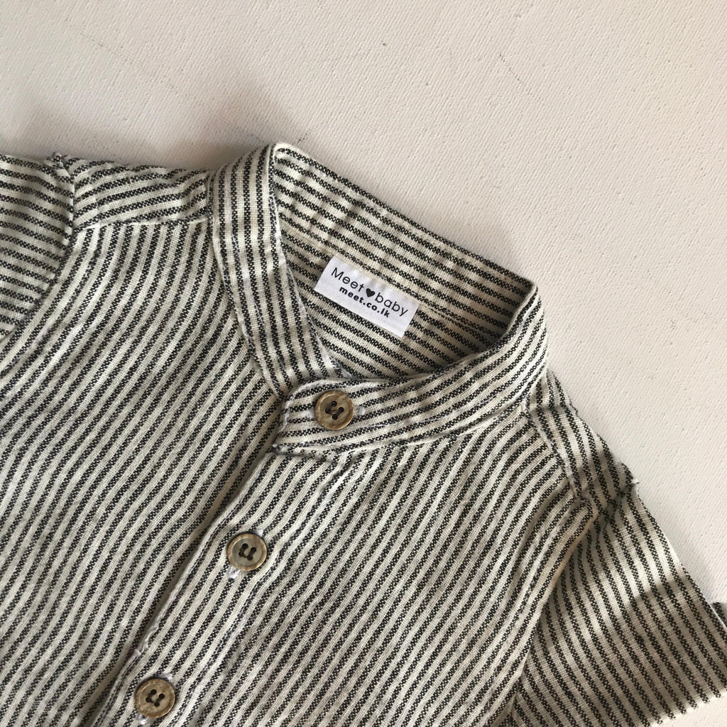 Kids & Boys - Black Stripe Linen Shirt
