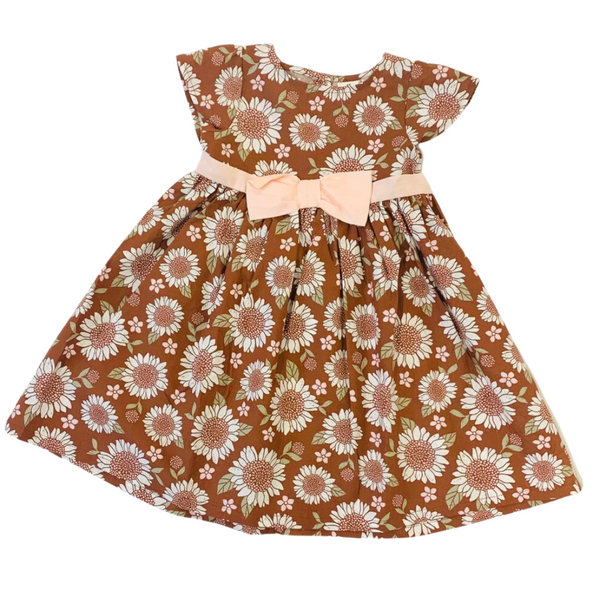 Garden Dress - Pink & Brown