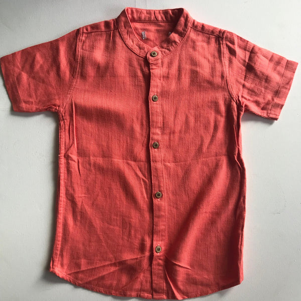 Boys - Orange Linen Shirt