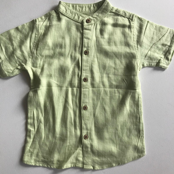 Boys - Green Linen Shirt