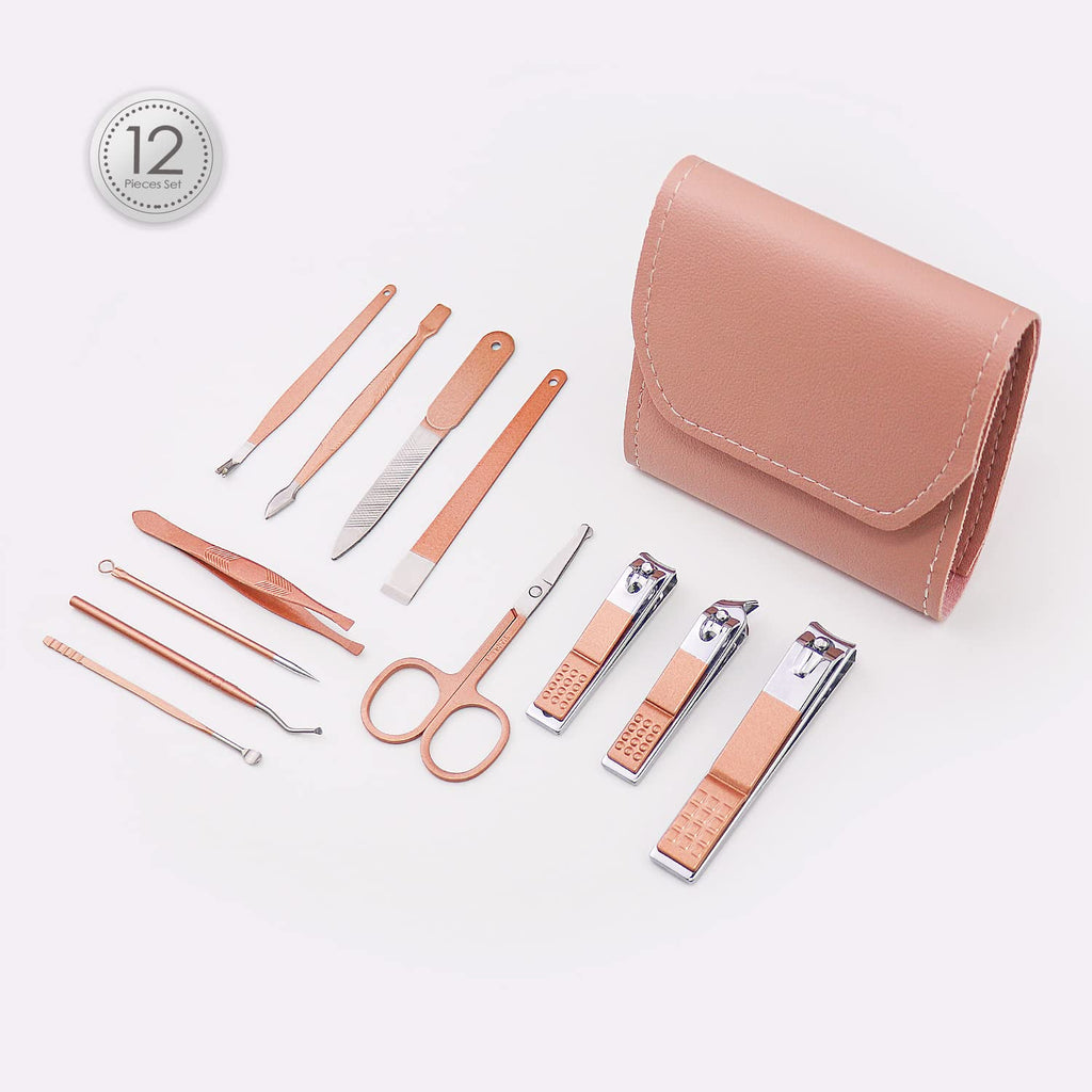 12 piece manicure set in coral
