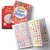 A sticker book titled '1800 Reward Stickers', with colorful pages showing various reward stickers designed for encouraging good habits and positive behavior in children.