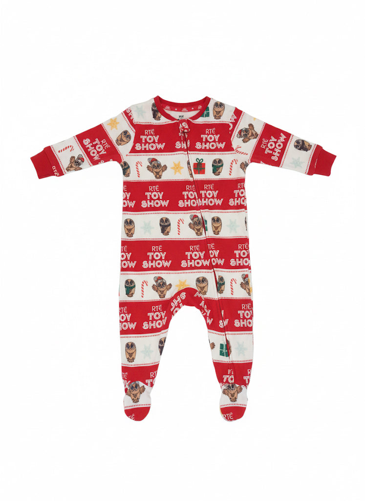 Baby onesie with 'Toy Story' character print on a white background