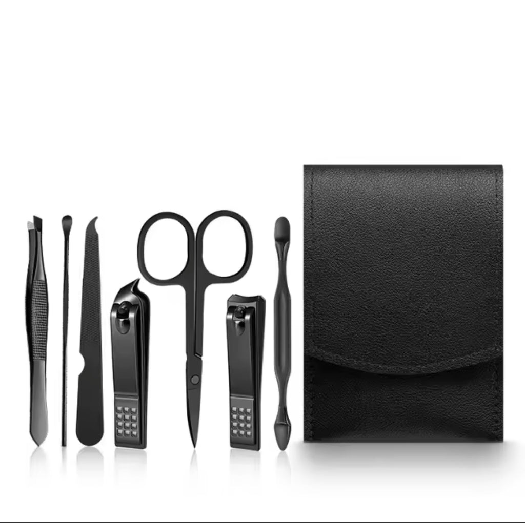 7 PIECE SET - MANICURE SET in Black