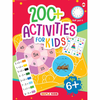 Cover of the '200+ Activities for Kids' book by Maple Kids, featuring colorful illustrations and a clock graphic to represent time activities.