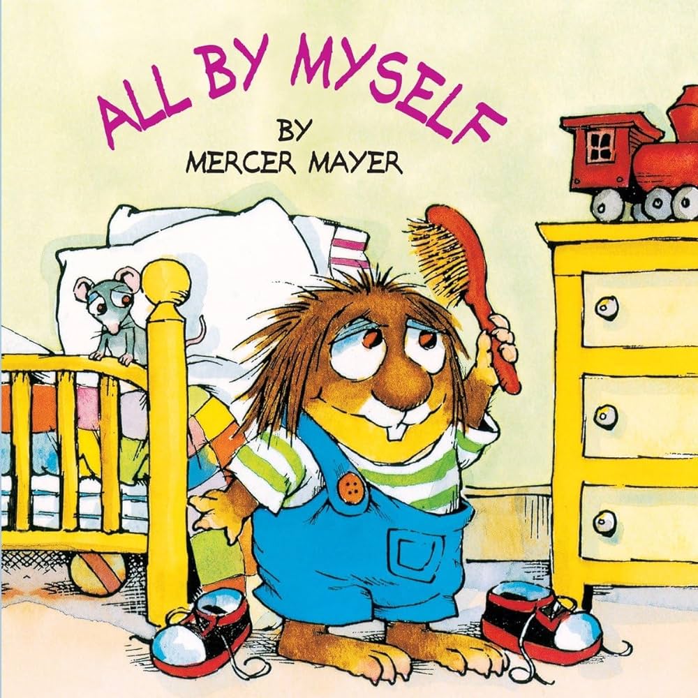 A board book cover featuring a cartoon illustration of a character resembling a rodent with a human-like face, holding a toothbrush, and surrounded by children's bedroom items.
