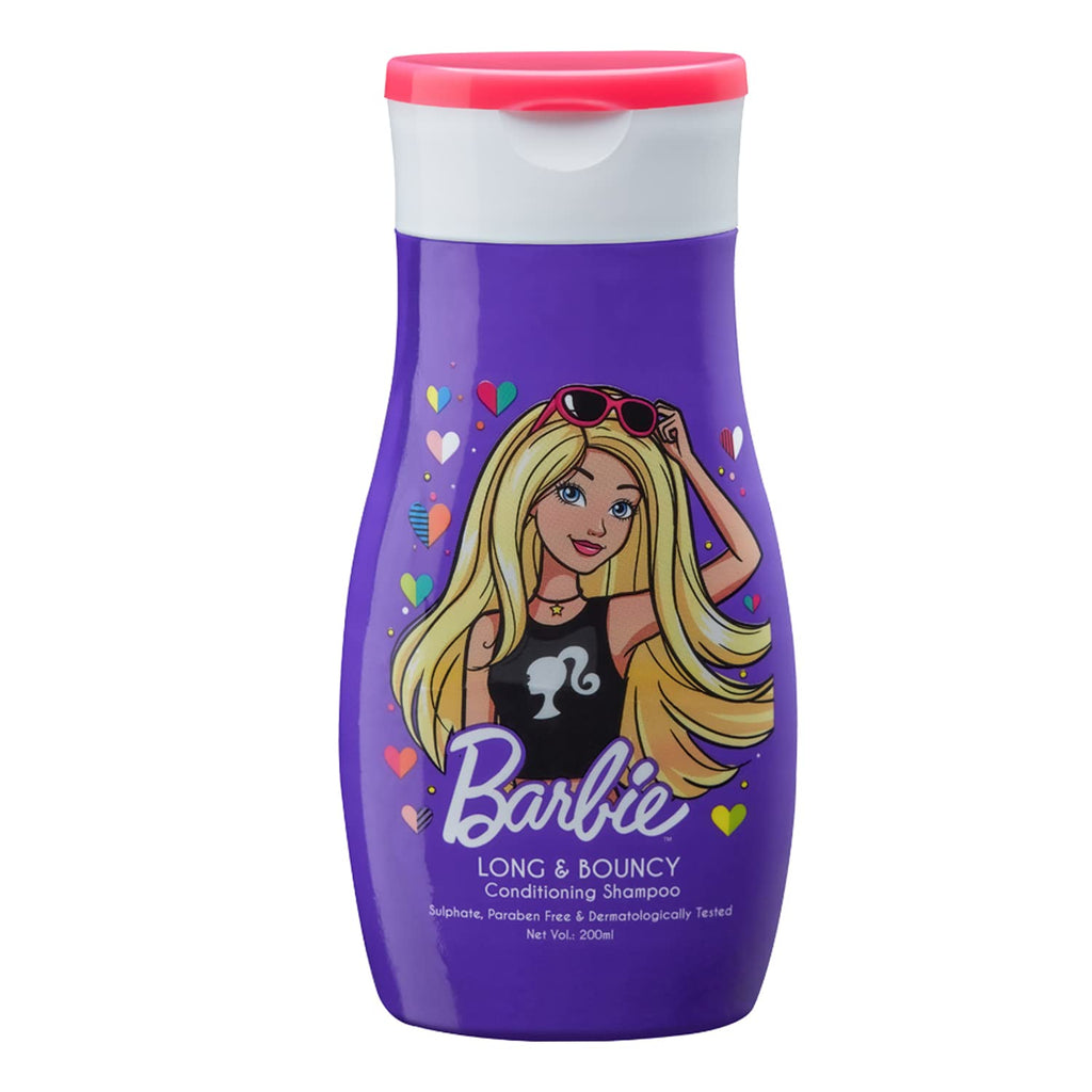 BARBIE CONDITIONING SHAMPOO - LONG & BOUNCY, SULPHATE, PARABEN & GLUTEN FREE, ENRICHED WITH VEGETABLE PROTEIN, DERMATOLOGICALLY TESTED, 200ML