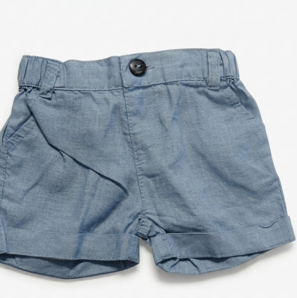 Blue shorts on a white background