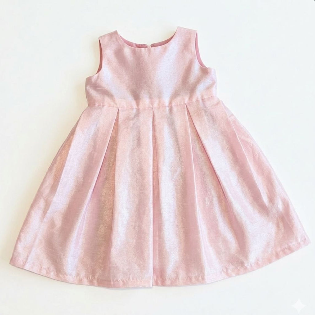Pink baby girl dress on a white background