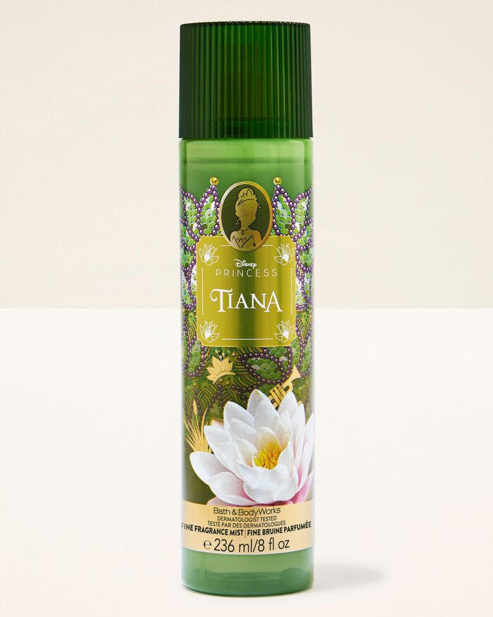 Green bottle with Disney Princess Tiana design on a white background