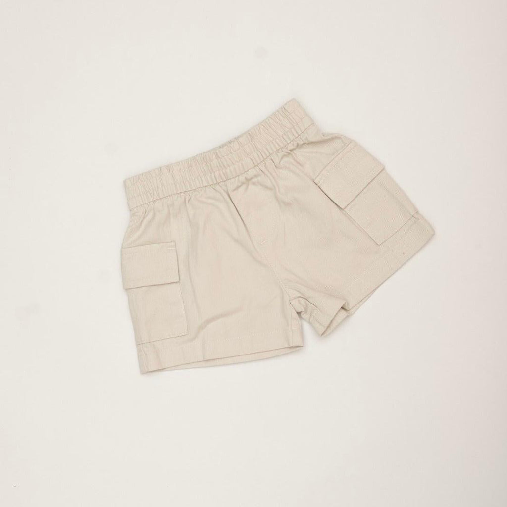 Beige shorts on a white background
