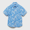 Boys Cotton Hawaiian Flowy Shirt - Blue