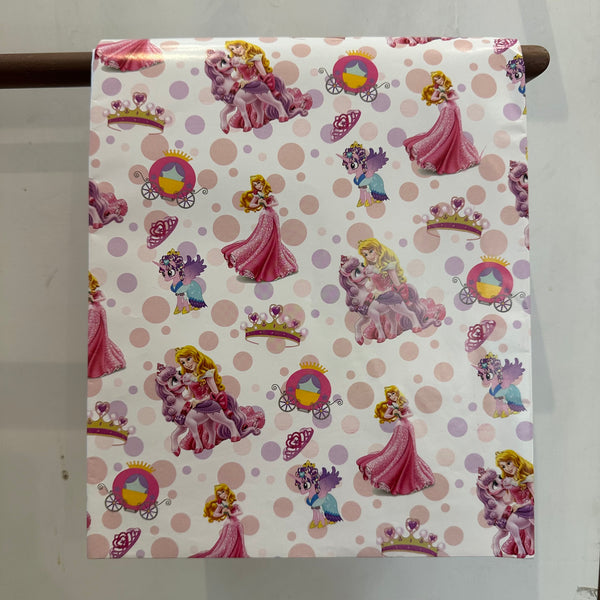 Wrapping Paper in White and Pink Princess Fantasy Theme