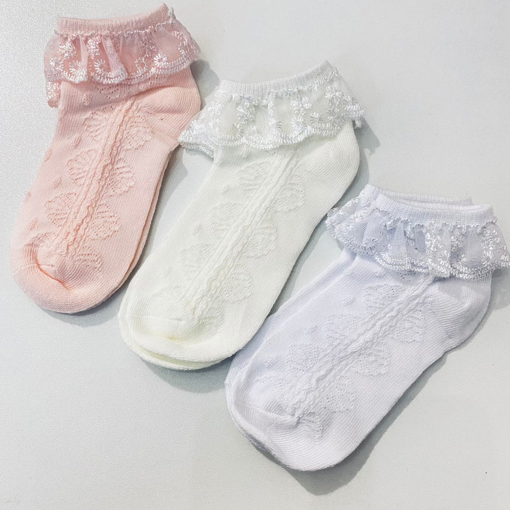 Girls 3 Pack Frill Socks 