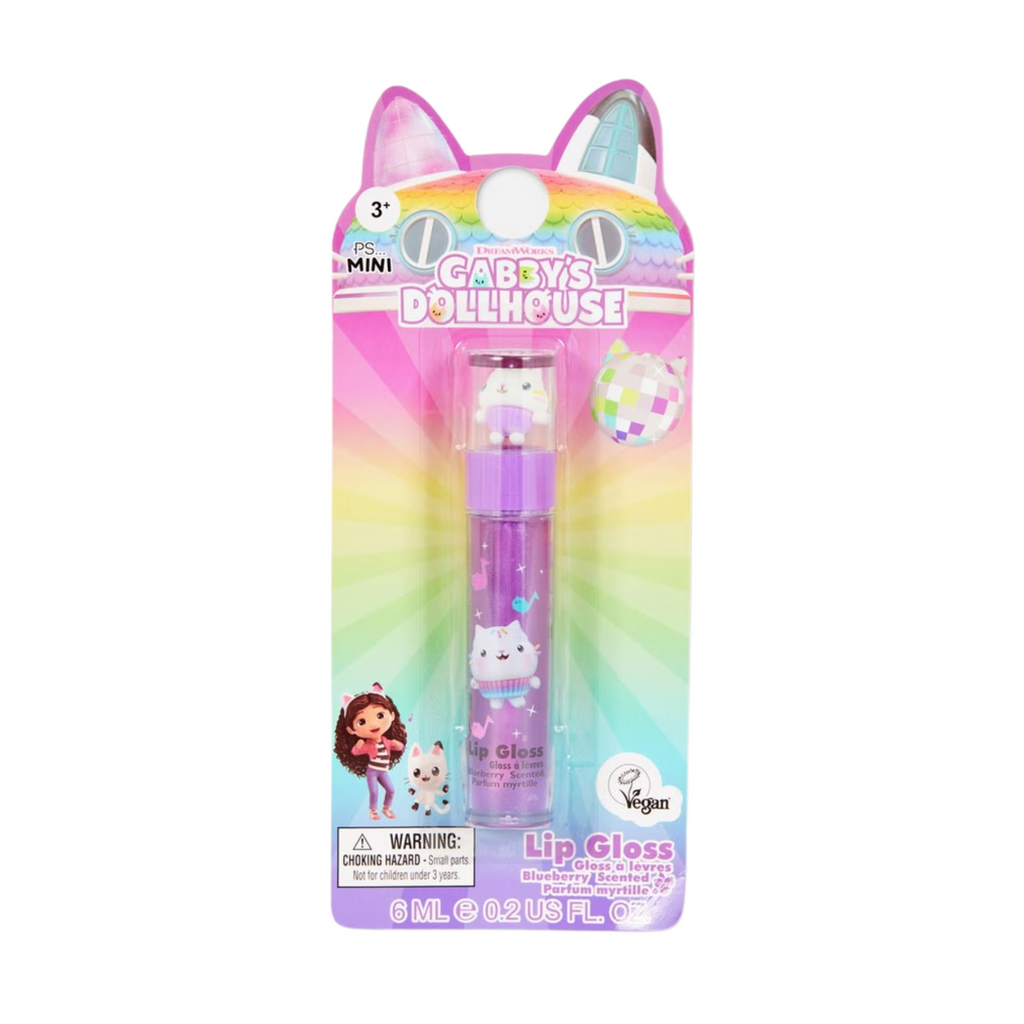 Lip gloss with packaging featuring a cartoon character on a white background