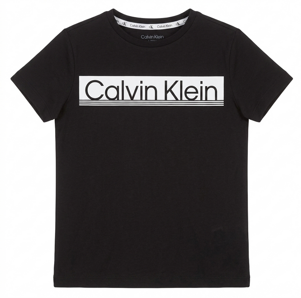 Black Calvin Klein t-shirt on a white background
