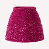 Pink sequin skirt on a white background