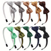Girls Bow Hair Bands in Greens and Natural Colors