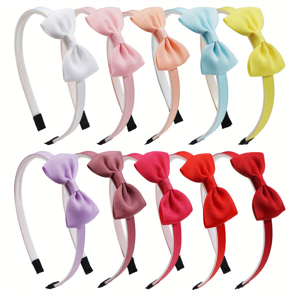 Girls Bow Hair Bands in Pink and Bright Colors