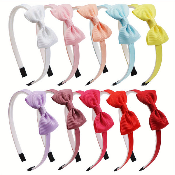 Girls Bow Hair Bands in Pink and Bright Colors