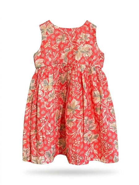Red floral dress on a white background