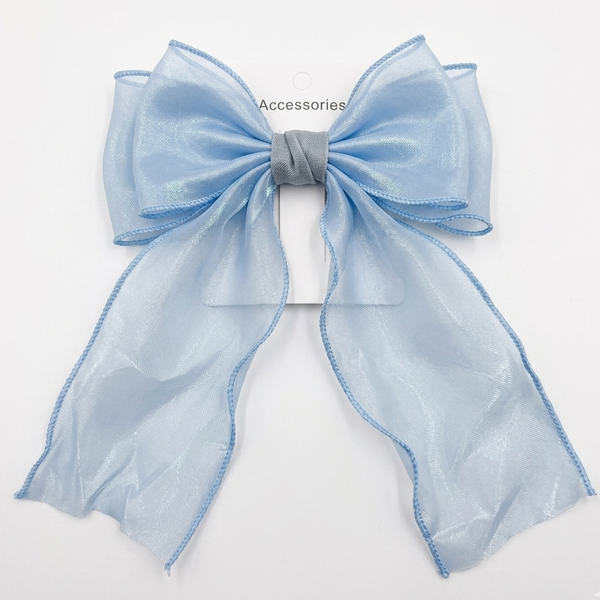 Light blue bow on a white background with 'Accessories' text.