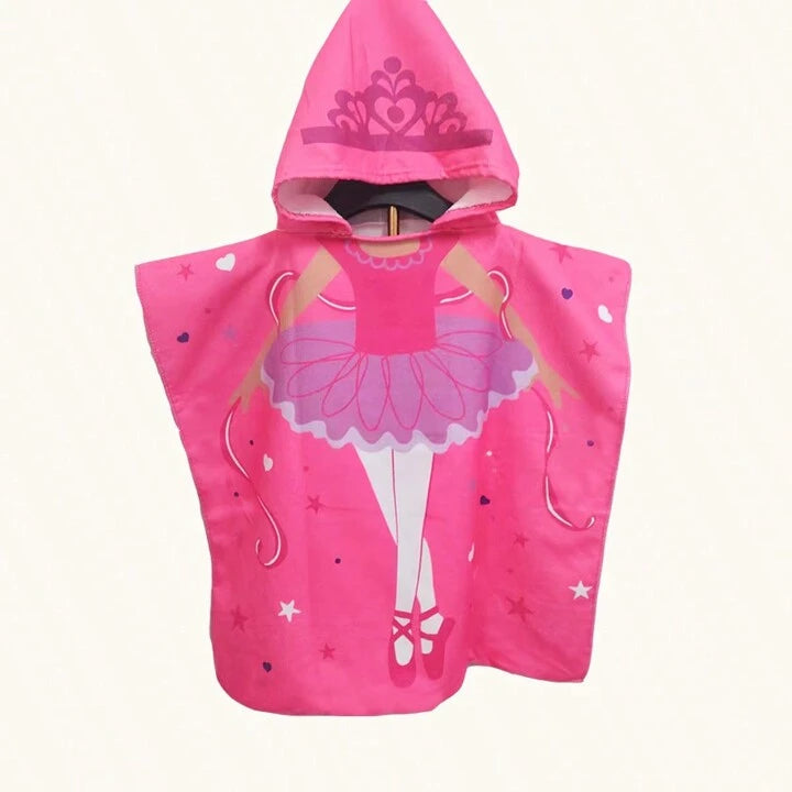 Girls Hooded Poncho Quick Dry Towel Ballerina 60x120 True