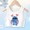 Girls Disney Stitch Crop Top in White
