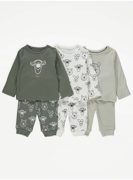 Infant baby pajamas in a 3 pack Winnie the Pooh theme 