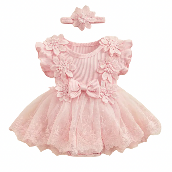 Infant Baby Party Dress with Hairband 