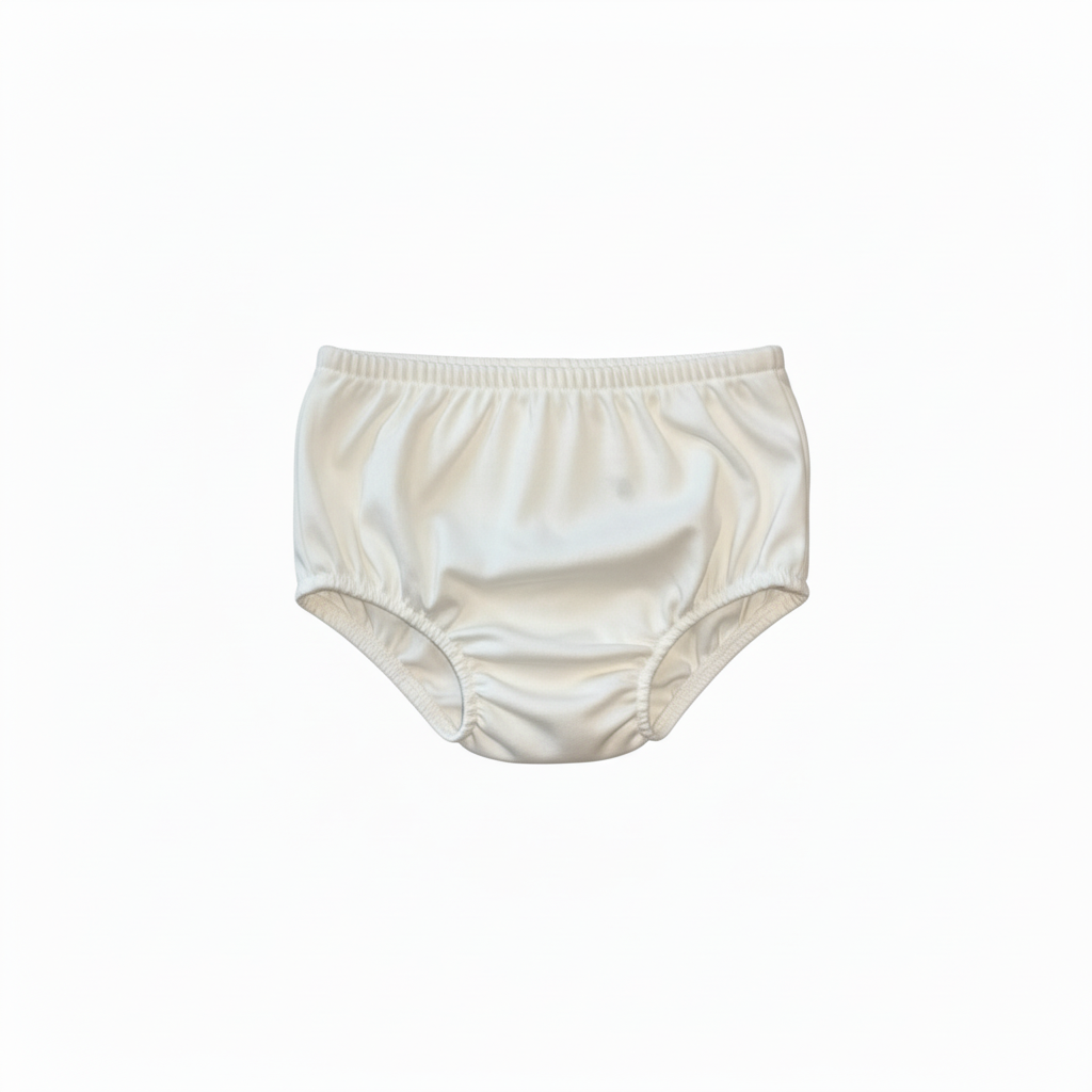 White baby diaper on a white background