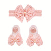 New Baby Hair Band and Festive Socks Set (2 Pack) - Pink
