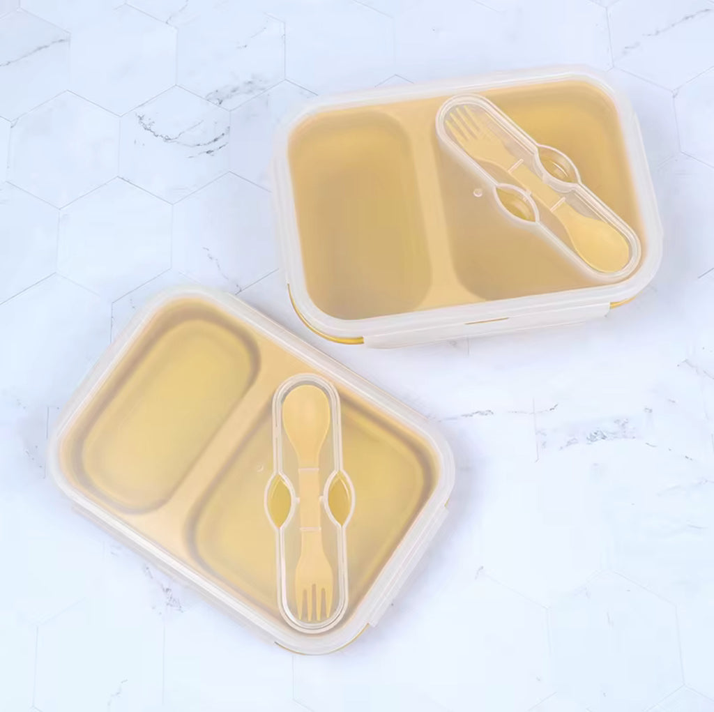 Collapsible 2 Part Divided Lunch Box with Spoon/Fork (10% Sale) – True