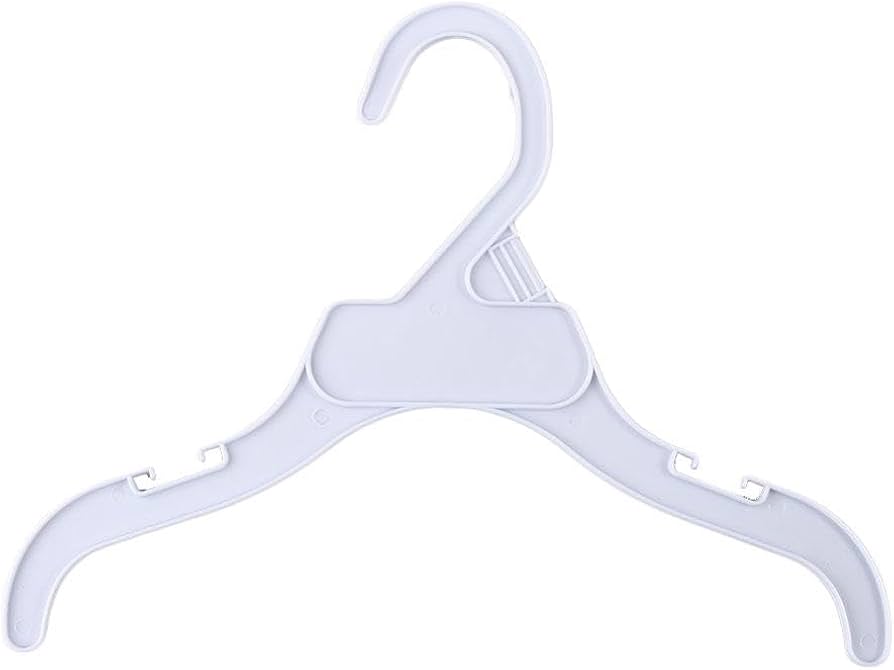 White plastic hanger on a white background